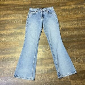90s Y2K Flare Leg Blue Jeans Jrs Size 9 Vintage L.E.I. High Waist Denim Bootcut